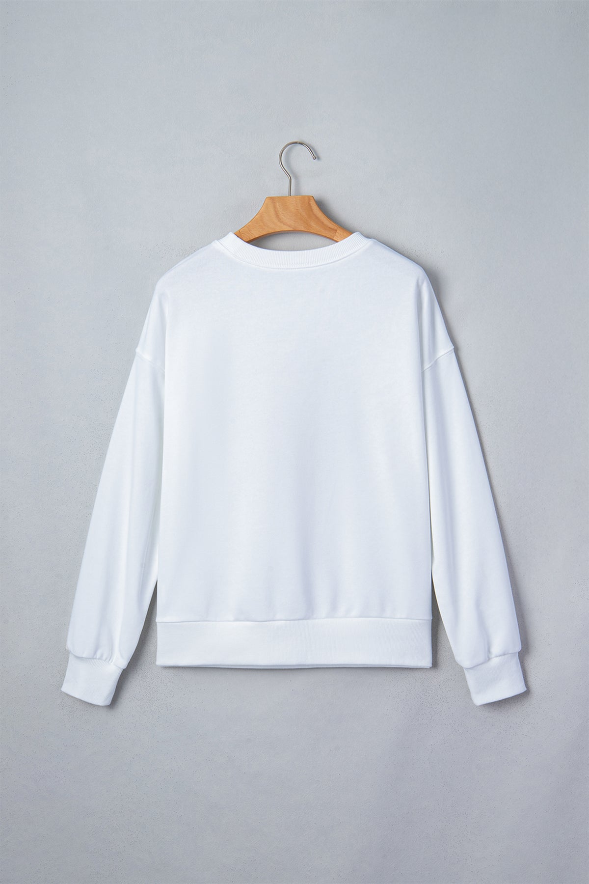 White Embroidered Game Day Crewneck